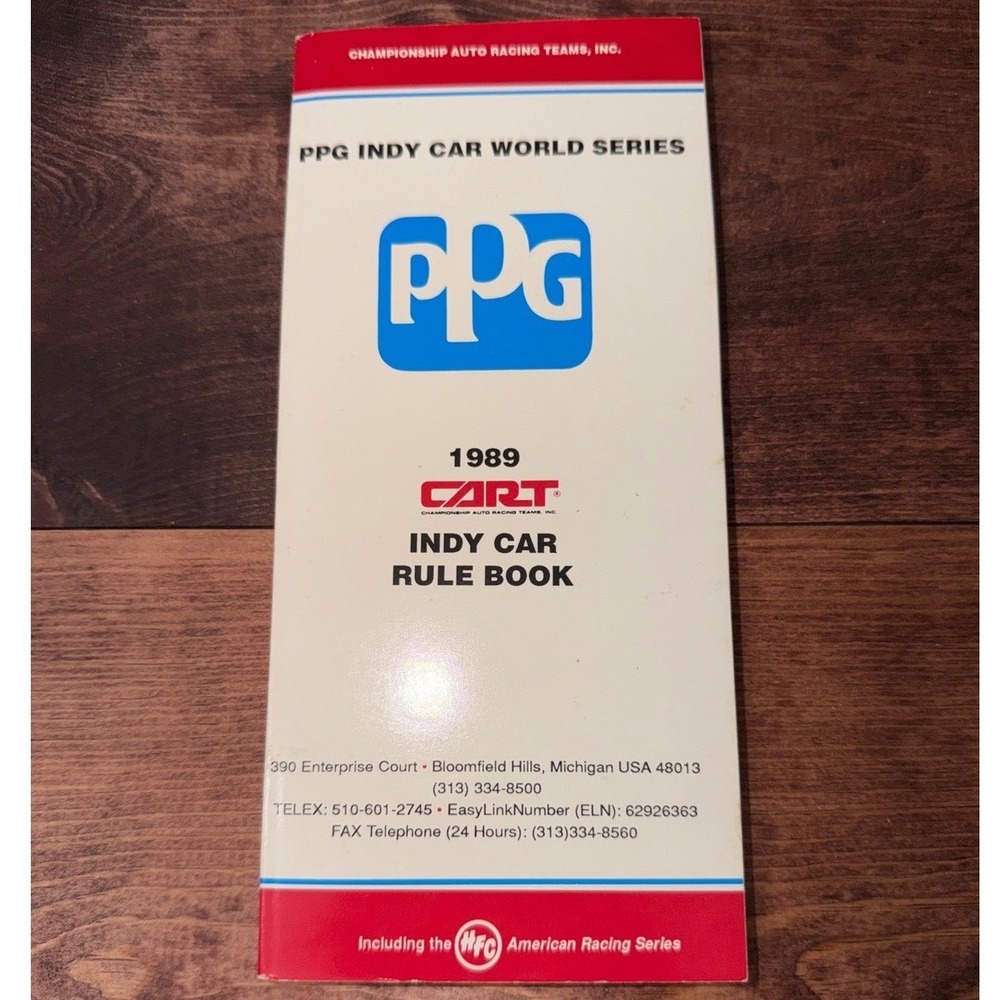 Vtg 1989 CART PPG IndyCar World Series Official Rule Book American Racing Manual